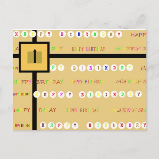 ハッピーバースデー提示カード ポストカード (正面)