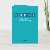 ハッピーバースデー撮る簡単猫フォトブルー カード (裏面)