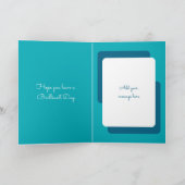 ハッピーバースデー撮る簡単猫フォトブルー カード (内部)