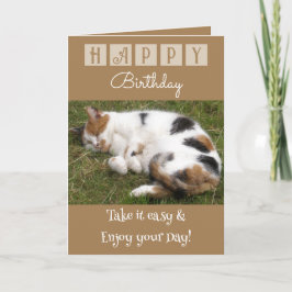 ハッピーバースデー撮影it簡単猫photo brown カード
