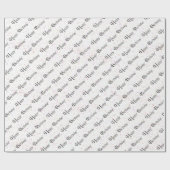 ハッピーバースデー文字と紙吹雪オン白 ラッピングペーパー (フラット)