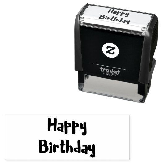 ハッピーバースデー文字ハートアイコン セルフインキングスタンプ (インサイチュ)
