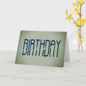 ハッピーバースデー文字水玉模様 カード (黄色い花)