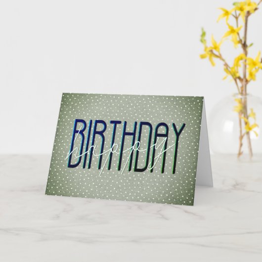 ハッピーバースデー文字水玉模様 カード (黄色い花)