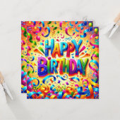 ハッピーバースデー文字 カード (正面/裏面インサイチュ)