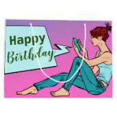 ハッピーバースデー文字 ラージペーパーバッグ (裏面)