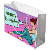 ハッピーバースデー文字 ラージペーパーバッグ (裏面アングル)