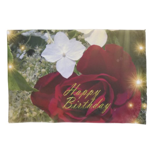 ハッピーバースデー文字 枕カバー (正面)