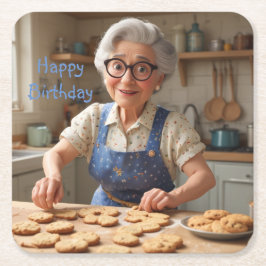 ハッピーバースデー文法 スクエアペーパーコースター