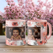 ハッピーバースデー新しい母の写真かわいいピンクのフローラ009 マグカップ