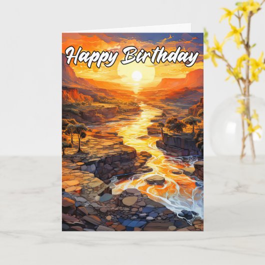 ハッピーバースデー早秋アウトドア カード (黄色い花)