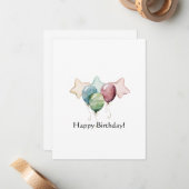 ハッピーバースデー星と風船 ノートカード (正面/裏面インサイチュ)