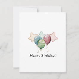 ハッピーバースデー星と風船 ノートカード