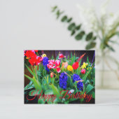 ハッピーバースデー春の花#3はがき ポストカード (スタンド正面)