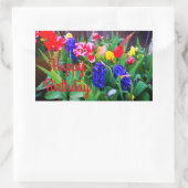 ハッピーバースデー春の花#3ステッカー 長方形シール (バッグ)