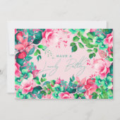 ハッピーバースデー春サマーガーデンフローラ赤面 カード (正面)