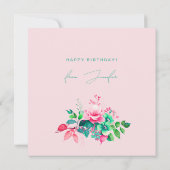 ハッピーバースデー春サマーガーデンフローラ赤面 カード (裏面)