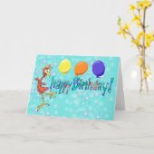 ハッピーバースデー春チキン空白の内側 カード (黄色い花)