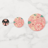 ハッピーバースデー春ピーチフラワーズガーデンパターン コンフェッティ (裏面)