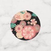 ハッピーバースデー春ピーチフラワーズガーデンパターン コンフェッティ (スモール正面)