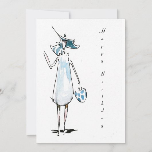 ハッピーバースデー昼食を共にする女性カード カード (正面)