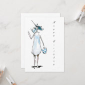 ハッピーバースデー昼食を共にする女性カード カード (正面/裏面インサイチュ)