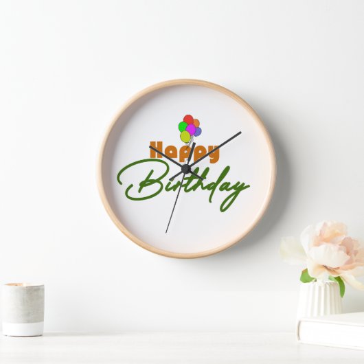 ハッピーバースデー時計 壁時計 (ホーム)