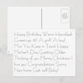 ハッピーバースデー暖かいハヌカー挨拶18!ギ… ポストカード (正面/裏面)