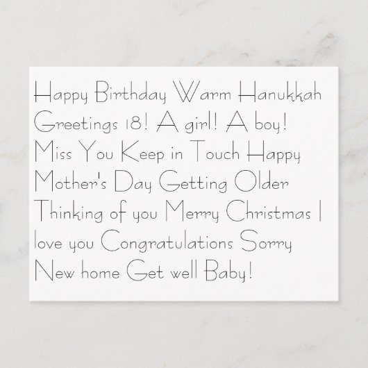 ハッピーバースデー暖かいハヌカー挨拶18!ギ… ポストカード (正面)