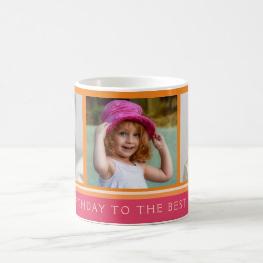 ハッピーバースデー最高のおばあちゃんの写真コラージュマグ コーヒーマグカップ (中央)