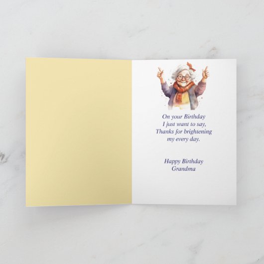 ハッピーバースデー最高のおばあちゃんエバーおもしろい カード (内部)