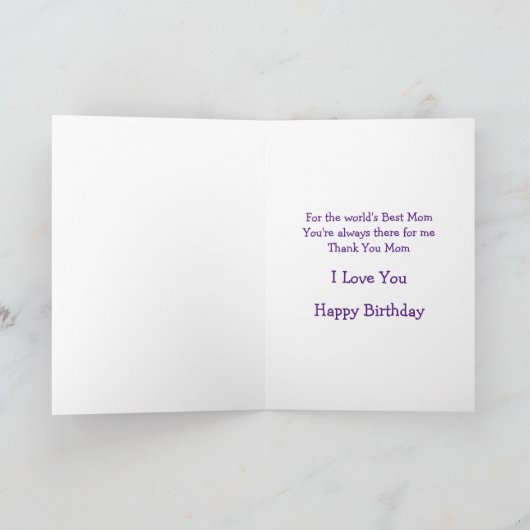 ハッピーバースデー最高のお母さん可愛いバードカード カード (内部)
