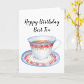 ハッピーバースデー最高のティーグリーティングカード カード (黄色い花)