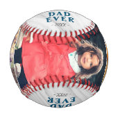 ハッピーバースデー最高のパパウッド3フォトコラージュ 野球ボール (正面)