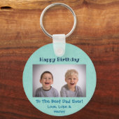ハッピーバースデー最高のパパエバカスタムー写真 キーホルダー (裏面)