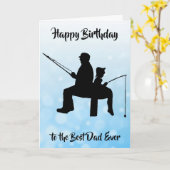 ハッピーバースデー最高のパパエバー魚釣り カード (黄色い花)