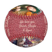 ハッピーバースデー最高のパパレッドレザー3写真 野球ボール (裏面)