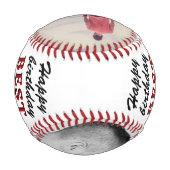 ハッピーバースデー最高のパパEver Photo Collage 野球ボール (裏面)