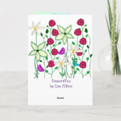 ハッピーバースデー最高のフレンド、フローラ水色 カード (裏面)