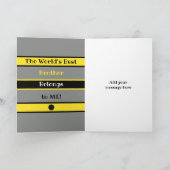 ハッピーバースデー最高のブラザーグレイ黄色の写真 カード (内部)