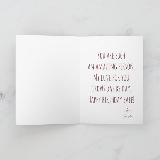 ハッピーバースデー最高のボーイフレンドEver写真 シーズンカード (内部)