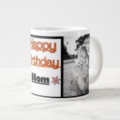 ハッピーバースデー最高のママカスタムー ジャンボコーヒーマグカップ (正面右)