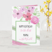 ハッピーバースデー最高のママカード カード (黄色い花)