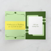 ハッピーバースデー最高の夫の緑（黄） カード (内部)