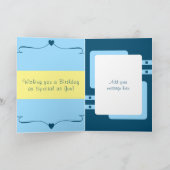 ハッピーバースデー最高の夫ブルーイエロー カード (内部)