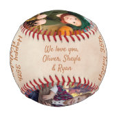 ハッピーバースデー最高の3モダンフォトコラージュ 野球ボール (裏面)