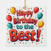 ハッピーバースデー最高の セラミックオーナメント (裏面)