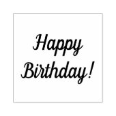 ハッピーバースデー木製ブロック装着ゴムスタンプ ラバースタンプ (インプリント)