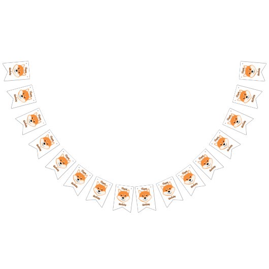 ハッピーバースデー柴犬オリジナルバンティングバナー バンティングフラッグ (全)