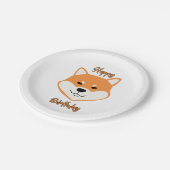 ハッピーバースデー柴犬オリジナル紙プレート ペーパープレート (アングル)